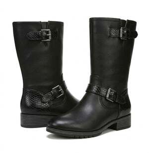 Naturalizer Genna women's Black Leather mid calf Tall Boots Size 7W